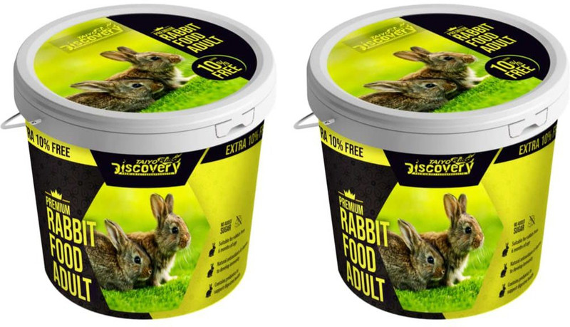 Taiyo Pluss Discovery Premium Adult Rabbit Food, 2.2 kg ( 2 kg + Extra 10% Free ) Vegetable 2 kg (2x1 kg) Dry New Born, Young, Senior, Adult Rabbit Food