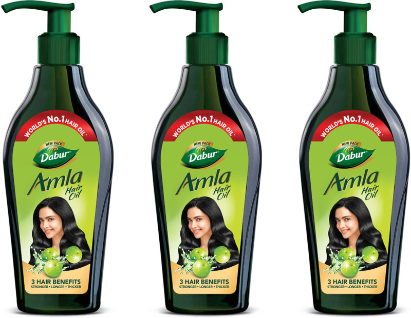 Dabur Amla for Long, Healthy and Strong Hair, 550 ml-(Pack of 3) Hair Oil(1650 ml)