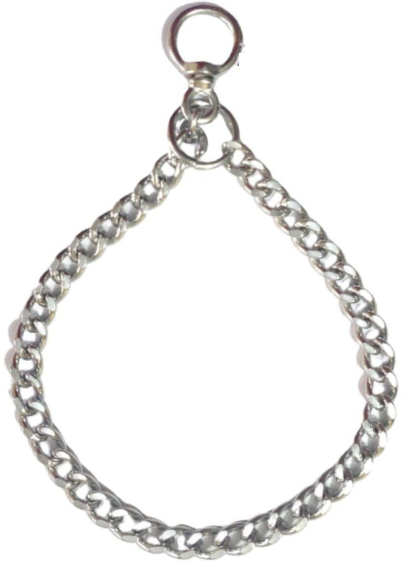 chullbull pet products Chrome Plated Stainless Steel Choke Chain Dog Training Collar 60.94 cm Dog Chain Leash(Silver)
