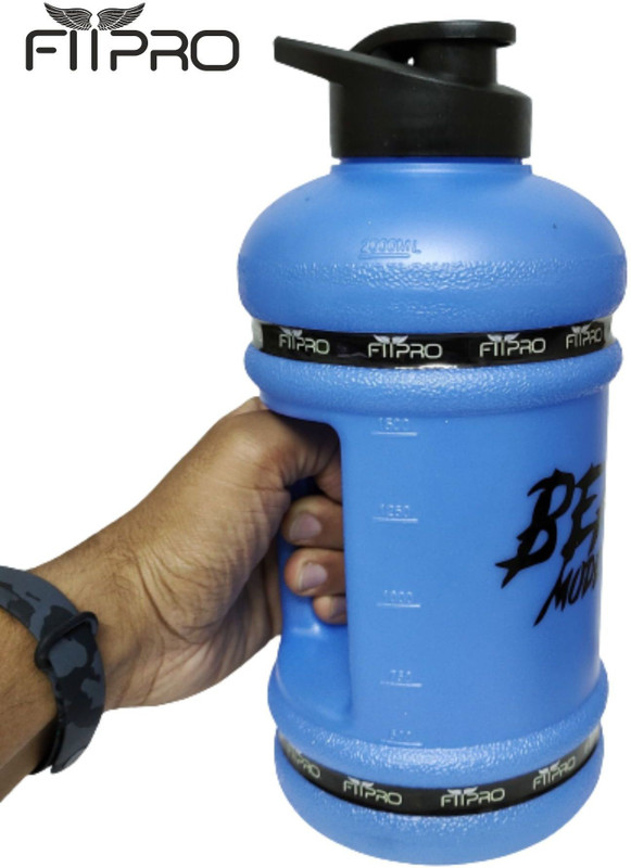 Fitpro Gym Gallon Bottle 2.2 LTR Protein Shaker /Water jug Bottle BLUE SIPPER 2200 ml Plastic Shaker(Pack of 1, Blue)