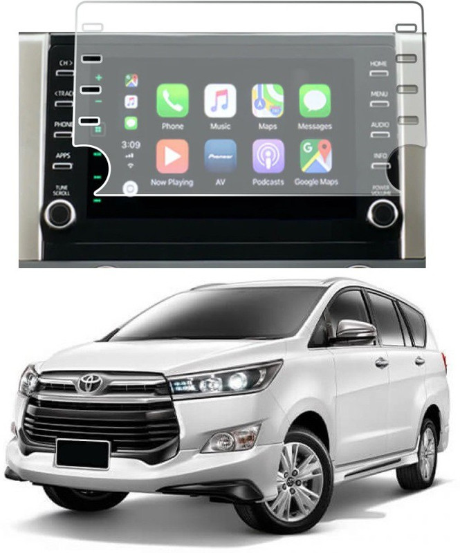 Wishguard Edge To Edge Screen Guard for Toyota Innova Crysta ZX 2.7 (8 inch) 2021-22 Navigation & Infotainment System [Clear, 2](Pack of 2)