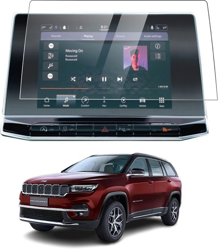 Wishguard Edge To Edge Screen Guard for Jeep Meridian (10.1 inch) (2021-22) Navigation & Infotainment System [Clear, 2](Pack of 2)