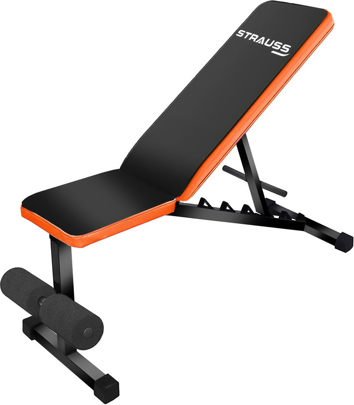 Strauss Adjustable Heavy Duty Workout Gym Bench for Multipurpose Exercise Multipurpose Fitness Bench