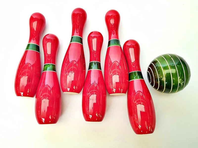 Prime Choice Toys Wooden Bowling Pin Game Set, Bowling Game Set for Kids(Multicolor)