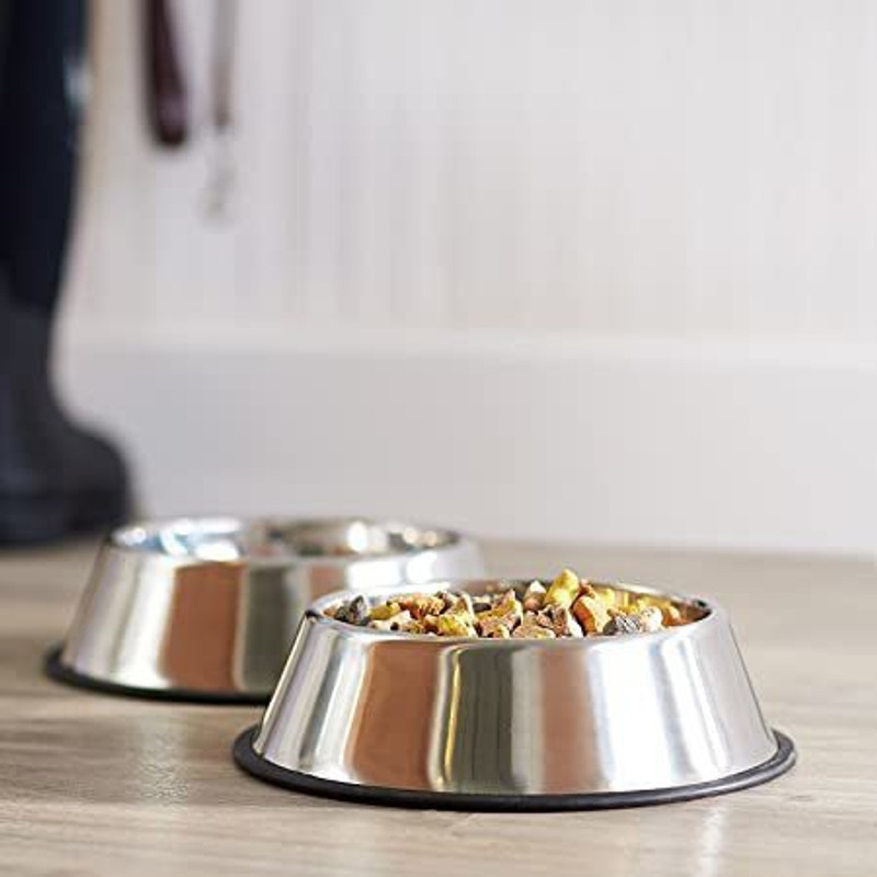 chullbull pet products Good Quality 400ml Capacity Dog Feeding Bowl ,Stainless Steel Pet Bowl (400 ml) Stainless Steel Pet Bowl(400 ml Silver)