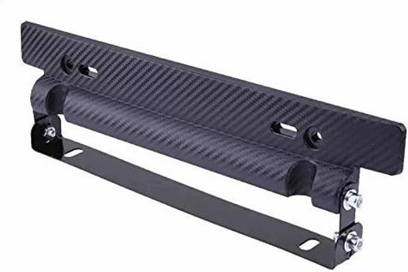 LAVITRA Universal Carbon Fiber Car Racing Style Angle Adjustable Relocate Bracket Car Number Plate(Aluminium 40 cm  x  10 cm)
