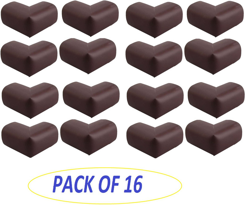 PRIONSA Baby Safety Child Proofing Edge Protectors and Corner Guards (Pack of 16)(Brown)