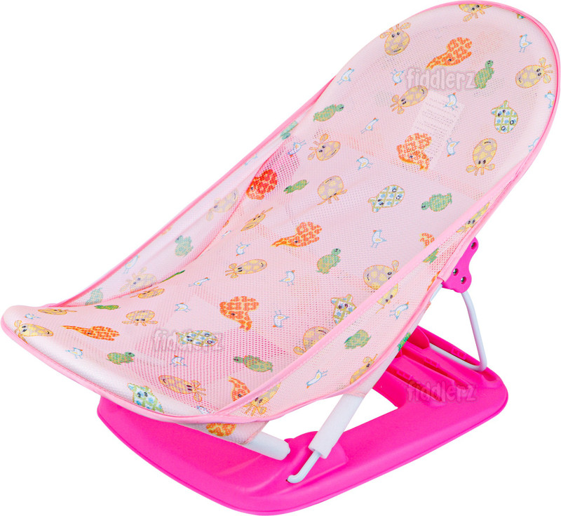 FIDDLERZ Baby Bather Three Position for Newborn & Infants Compact Foldable 0 to 24 Months Baby Bath Seat(Pink)