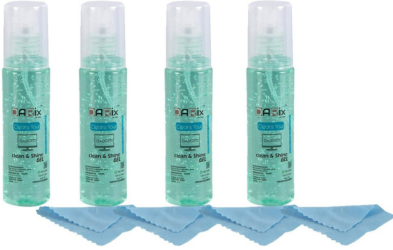 AVN DARIX CLEANING GEL 100ML EACH + 4 CLEANING CLOTHS ( COMBO OF 4 ) for Computers, Gaming, Laptops, Mobiles(AVN0144)