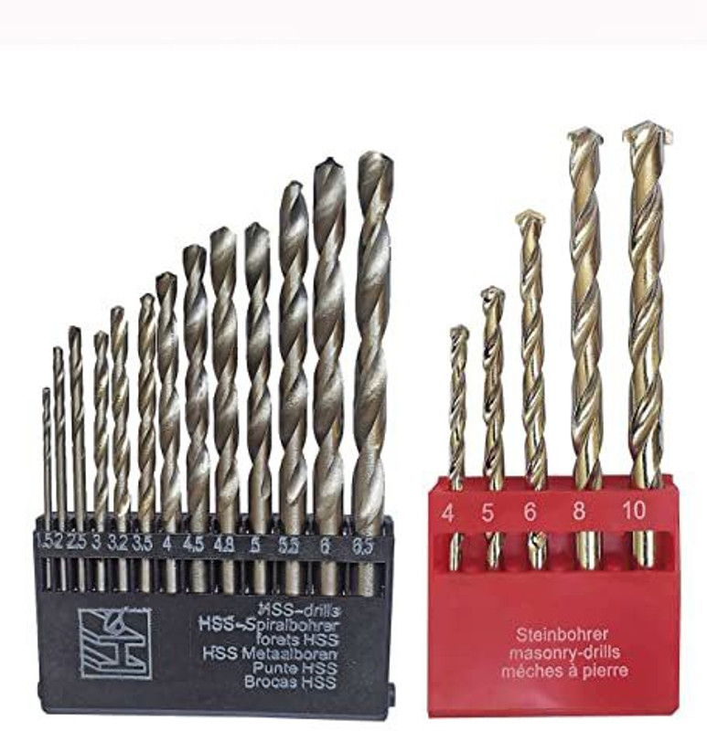 Kshivi DB 40 Combo 13 Pcs HSS Bits And 5 Pcs Masonry Drill Bit Set (Pack Of 2)