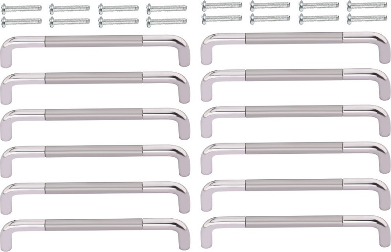 DecorDepo Fancy | Wardrobe 6 Inch With Screws Stainless Steel Cabinet/Drawer Handle(Steel Pack of 12)