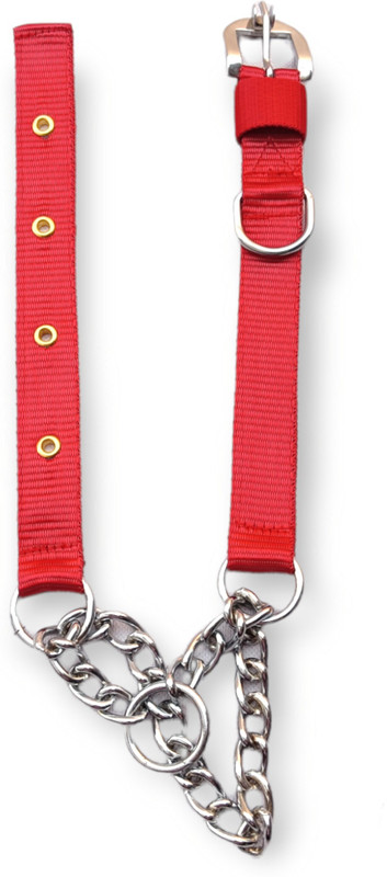 Hurrypets Dog chowk Collar 58.42 cm Dog Chain Leash(Red)