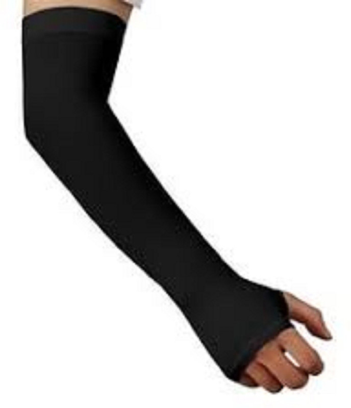 Deewak Cooling Arm Sleeves, Women Men Summer Outdoor Sunblock Arm Cover with Thumb Hole Riding Gloves(Black)