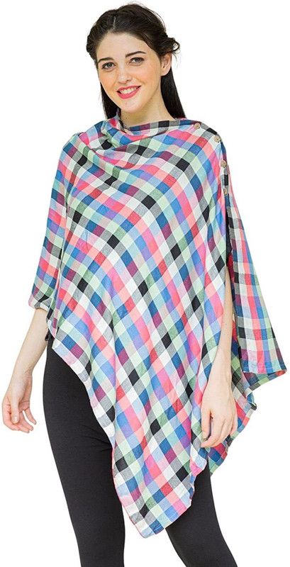 MOMZJOY Women's Luxe Swarovski Double Color Nursing Stole & Scarf Feeding Cloak(Multicolor)