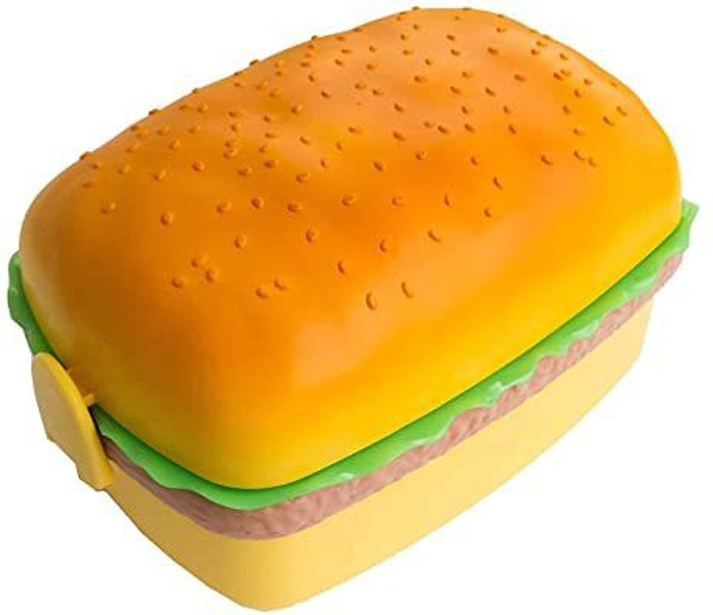 Akvanar Plastic burger Lunch Box 500ML Giftmulti color pc 1 1 Containers Plastic School Lunch Box(500 ml)