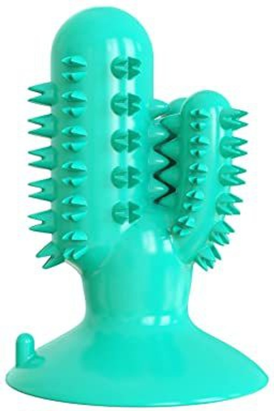 Rvpaws Dog Squeaky Bite-Resistant Super Molar Stick Dog Toothbrush Cactus-Shaped Toy Rubber Chew Toy For Dog & Cat