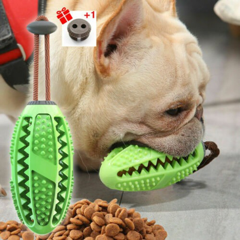 Rvpaws Squeaky Interactive Dispensing Chewable Rugby Ball Design Pet Toy Rubber Chew Toy, Treat Dispensing Toy For Dog & Cat
