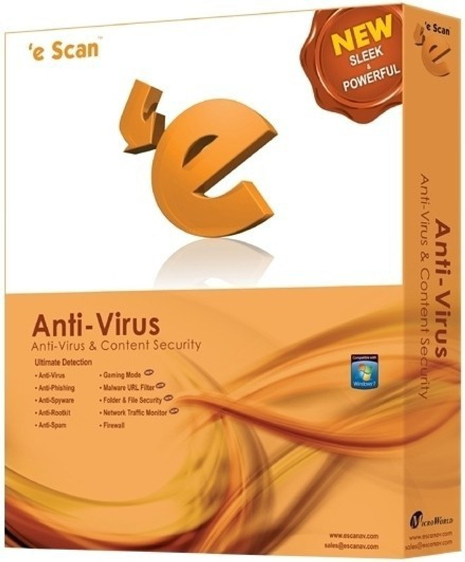 eScan Anti-Virus 2 PC 1 Year(CD/DVD)