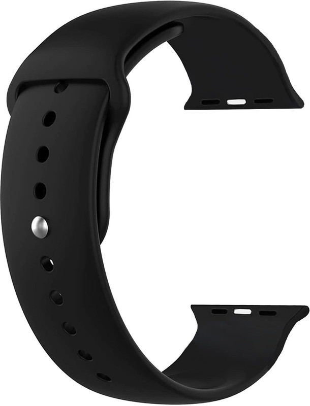 Pepkoala Black Strap compatible with all Smartwatches 42 mm Silicone Watch Strap(Black)