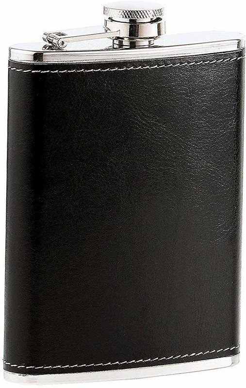 4AJ BAZAAR Whiskey Alcohol Pot Bottle Flagon Gift Leather Case Stainless Steel Hip Flask Hip Flask(236 ml)