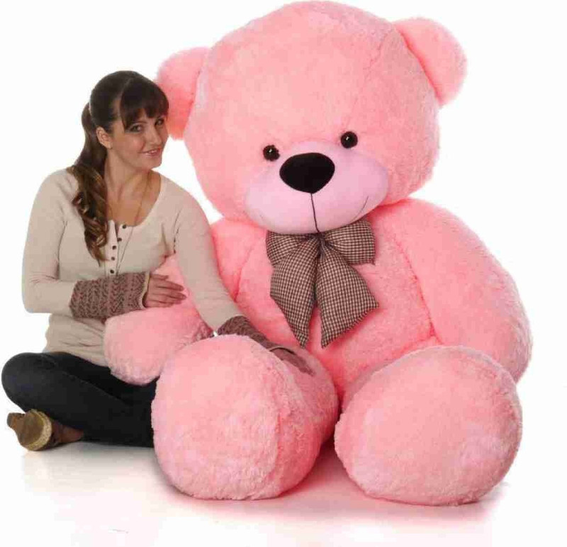 RSS SOFT TOYS 4 Feet Stuffed Spongy Hugable Cute Pink Teddy Bear - 122 cm (Pink)2 cm (Pink) - 120 cm(Pink)