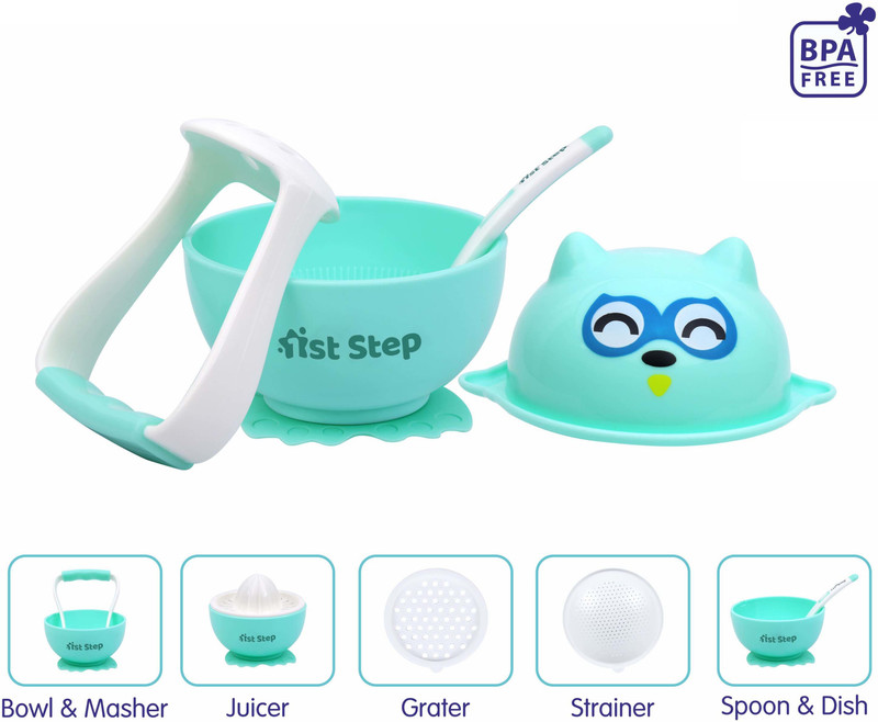 1st Step 5 in 1 Manual Baby Food Maker And Processor(Green)
