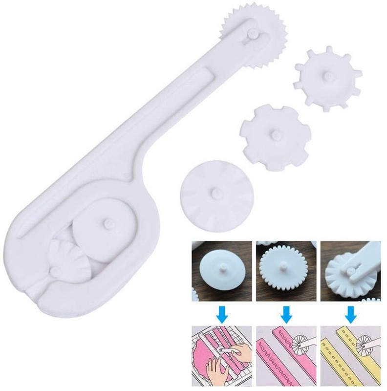 ALAMDAAR 3 Wheels Embosser Sewing Stamping Theme Plastic Fondant Gumpaste Decorating Cookie Cutter(Pack of 3)