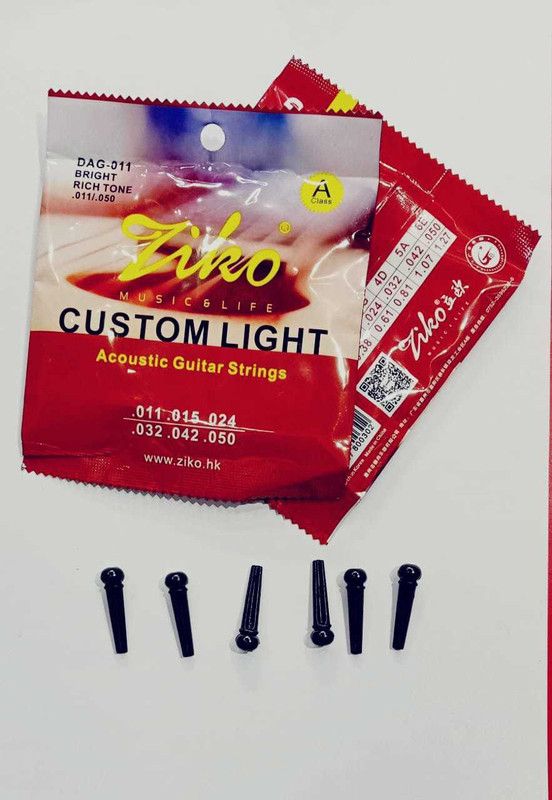 Ziko Acoustic CUSTOM LIGHT WITH BRIDGE PIN Guitar String(6 Strings)