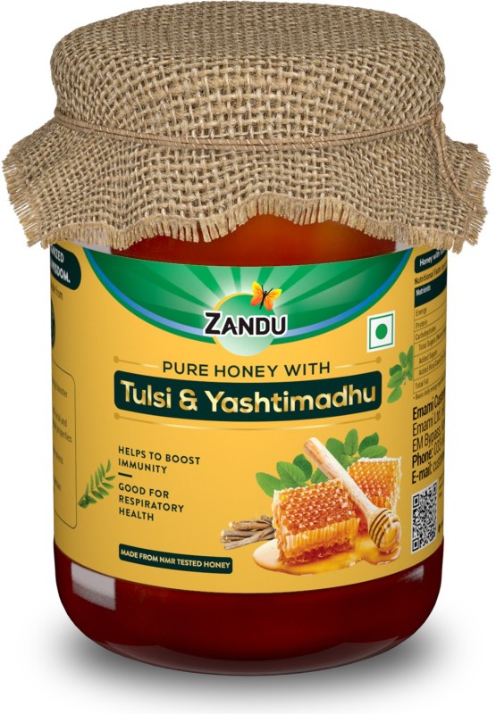 ZANDU Pure Honey with Tulsi & Yastimadhu 650g