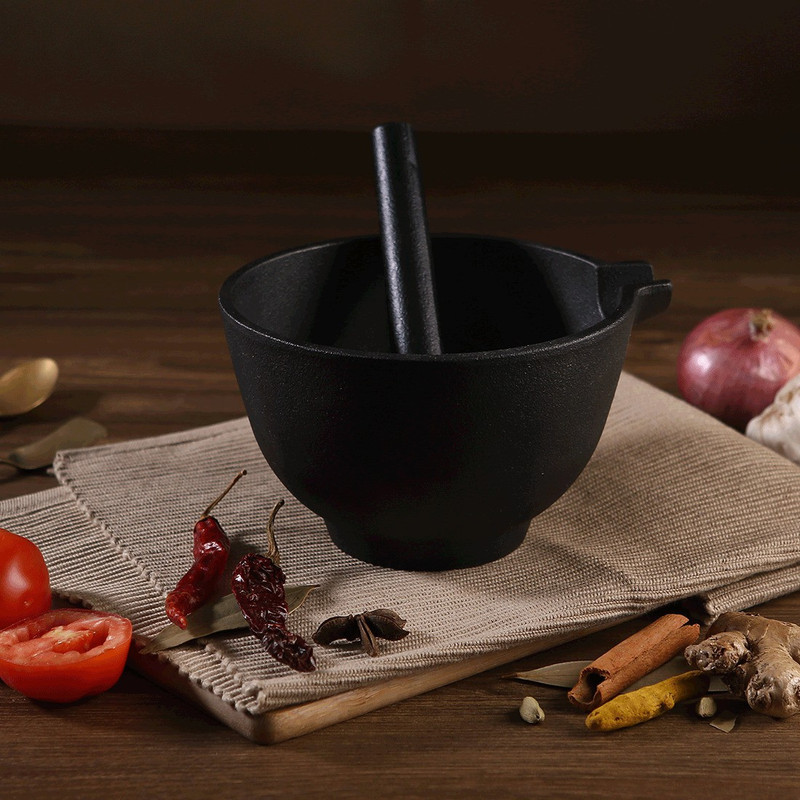 WONDERCHEF Forza Pre-seasoned Mortar & Pestle Cast Iron Masher(Pack of 1)