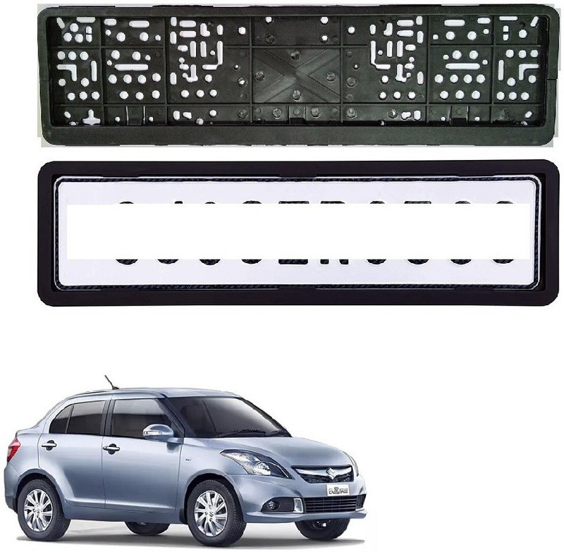 SPREADX Car number plate frame protectiveholderFront&BackSideforMarutiSuzukiSwiftDzire15 Car Number Plate(Plastic 14 cm x 2 cm)