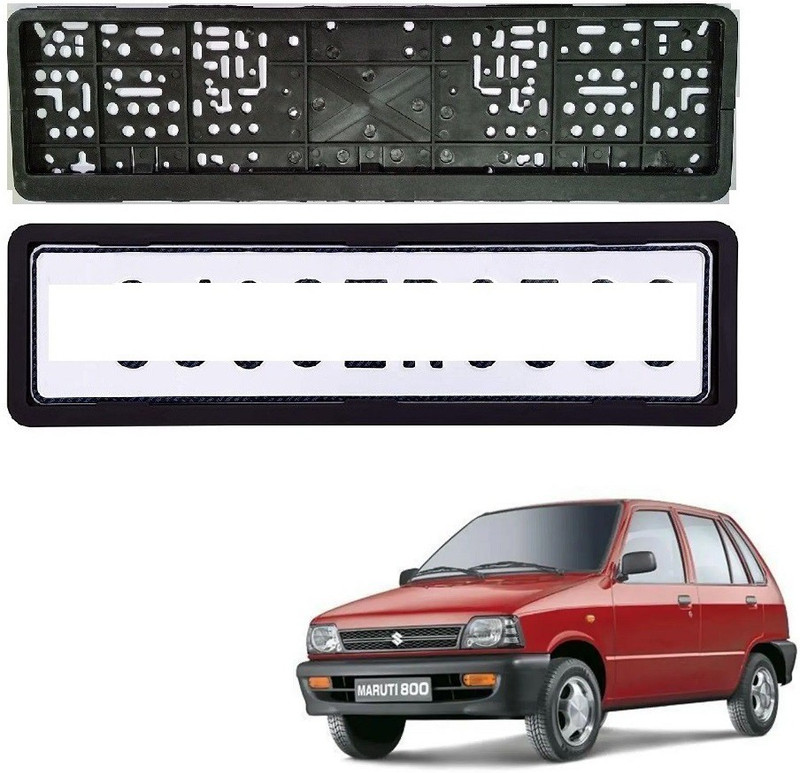 SPREADX Car number plate frame protective holder Front&Back Side for Maruti 800 Car Number Plate(Plastic 14 cm x 2 cm)