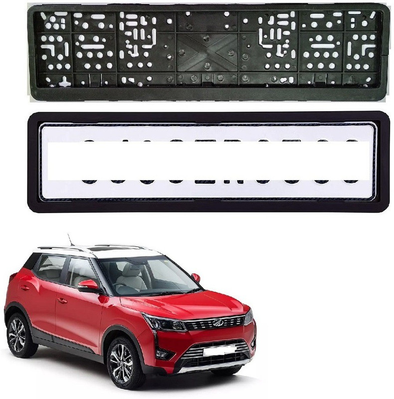 SPREADX Car number plate frame protective holder Front & Back Side for Mahindra XUV-300 Car Number Plate(Plastic 14 cm x 2 cm)