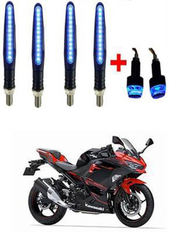 FKOK Side LED Indicator Light for Kawasaki Ninja 250(Blue)