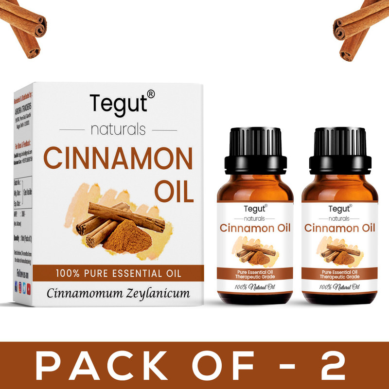 Tegut Cinnamon Essential Oil, 100% Pure, Natural & Undiluted, (10 ml) (Pack of 2)(10 ml)