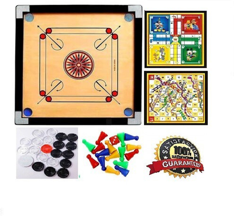 RPS sports HIGH GLOSS FINISH CARROM BOARD 20 INCH SMALL WITH LUDO (COMBO PACK) 4 cm Carrom Board(Multicolor)