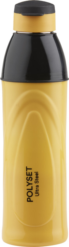 POLYSET Smarty Fliptop 800ml,Double Wall PU Insulated Inner Steel Bottle,Yellow, Pack of 1 800 ml Steel Bottle(Pack of 1, Yellow)