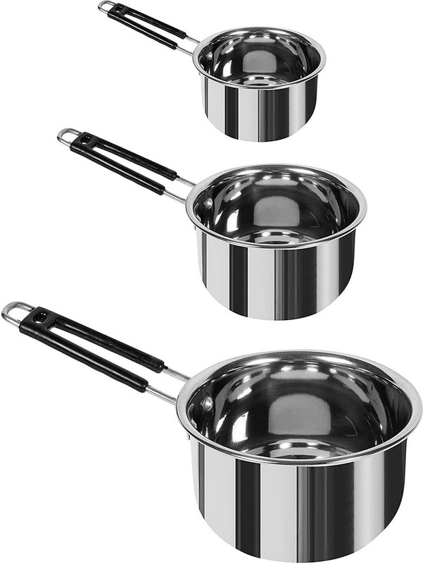Mystrkiho Stainless Steel Induction Bottom Sauce Pan Tea Pan Tapeli Patila Bhagona Sauce Pan 20 cm diameter 1 L capacity(Stainless Steel, Non-stick, Induction Bottom)