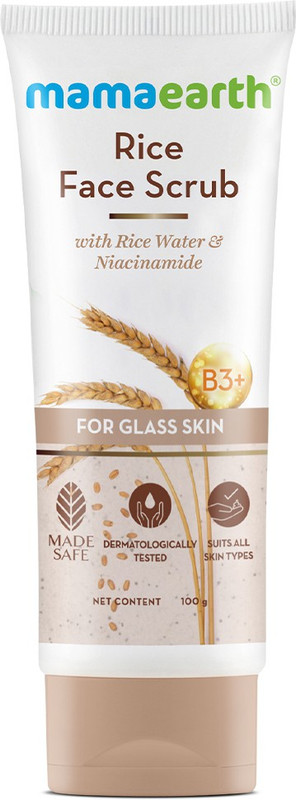 Mamaearth Scrub for Glowing Skin, With Rice Water & Niacinamide for Glass Skin Scrub(100 g)