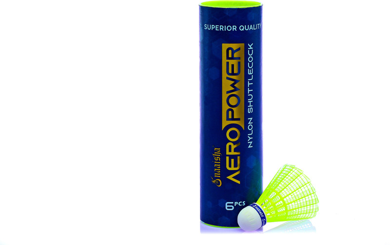 Naaisha AERO POWER Nylon Shuttle - Green(Medium, 77, Pack of 6)
