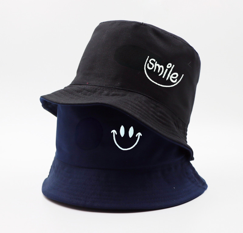 Jamont Unisex Bucket Hat Beach Sun Hat Fishing Hat Reversible Double-Side-Wear(Dark Blue, Black, Pack of 1)