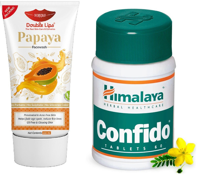 DOUBLE LIPS Confido Tablet good for healthy life + Face Care Activated Charcoal Face Wash 100 ml(2 Items in the set)