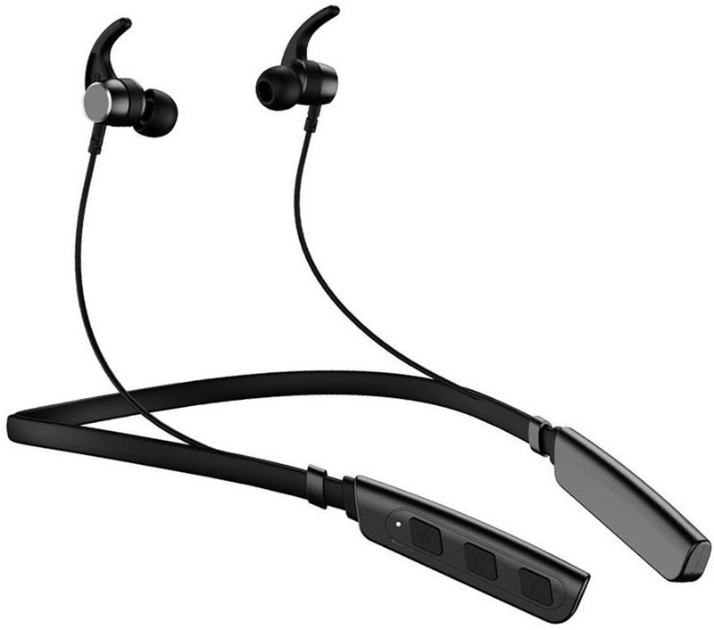Techobucks Wireless Bluetooth Smart Neckband Earphone,Ultra-Clear Stereo Sound,Light Weight MP3 Player(Black, 0 Display)