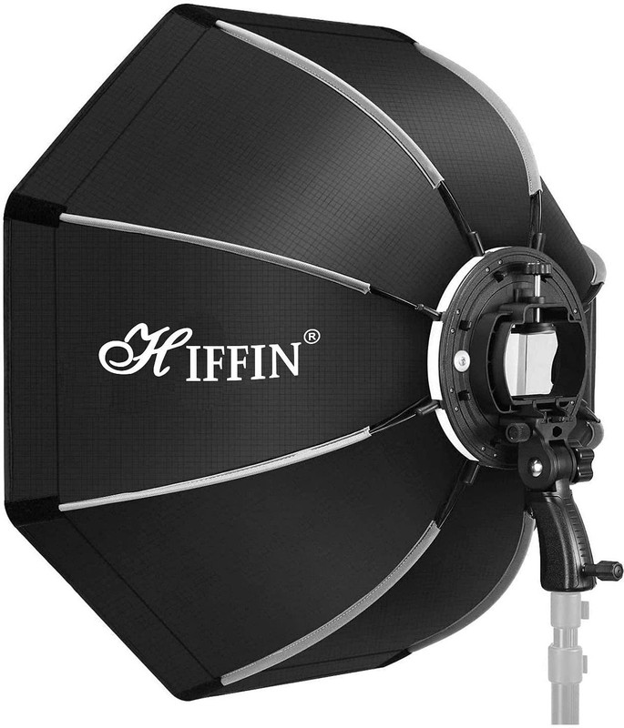 Hiffin ® (65cm) Lightweight & Portable Soft Box Comes with S2 Type Bracket Octagonal Softbox(65 cm x 65 cm)