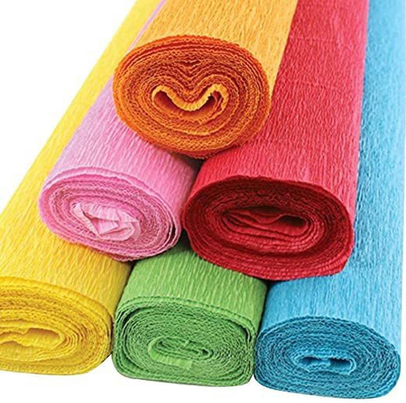 RJV Global 13 Pcs Wrinkled Crepe Paper for DIY Flower Making & Wrapping(80cm L x 25cm B )