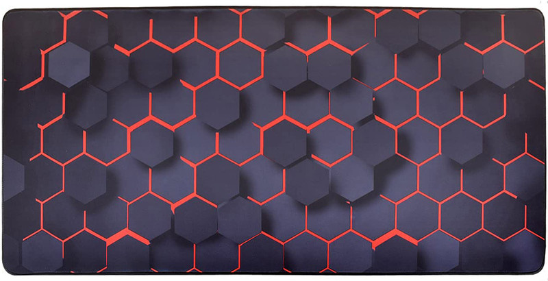 OCEANEVO Extended Large Mouse Pad XXL , Desk Mat for Laptop & Computer - 80 x 30 x 0.3 cm Non Slip Base Mousepad(Hexagon)