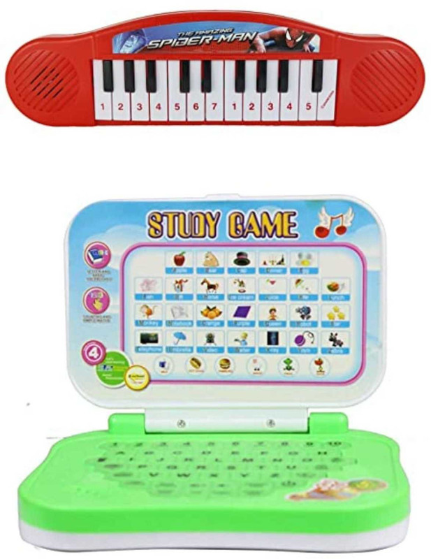 Kmc kidoz Combo Mini Piano Super Musical Toy & mini laptop fop kids(Multicolor)