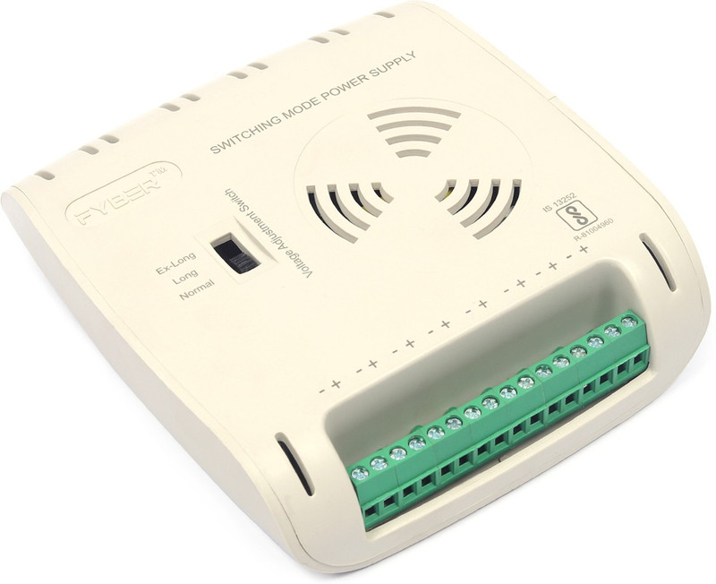 FYBER FYBER 8CH CCTV POWER SUPPLY (SMPS) PS-1208 12 Watts Computer PSU with 2 SATA Cables(White)