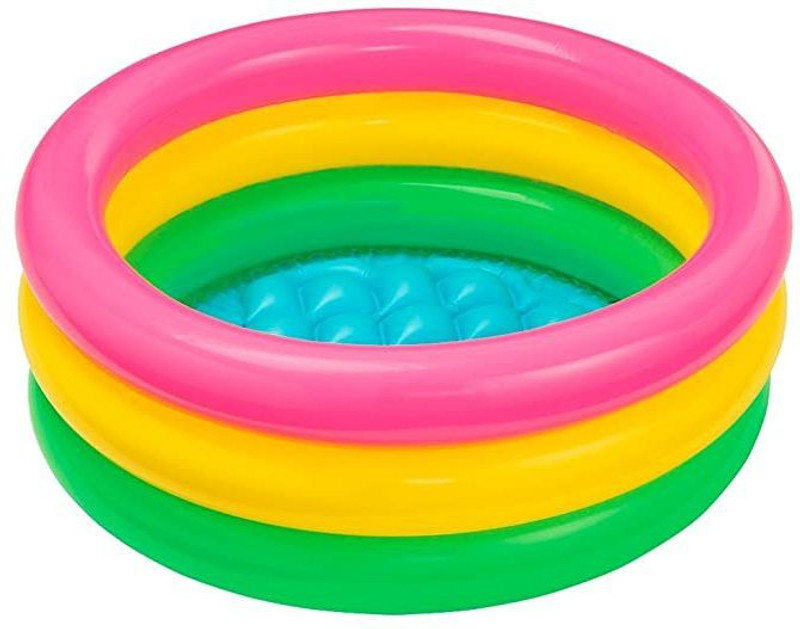 Nexteesh Inflatable Baby Swimming Pool Children Ocean Pool Portable Bathswim tub 2ft(Multicolor)