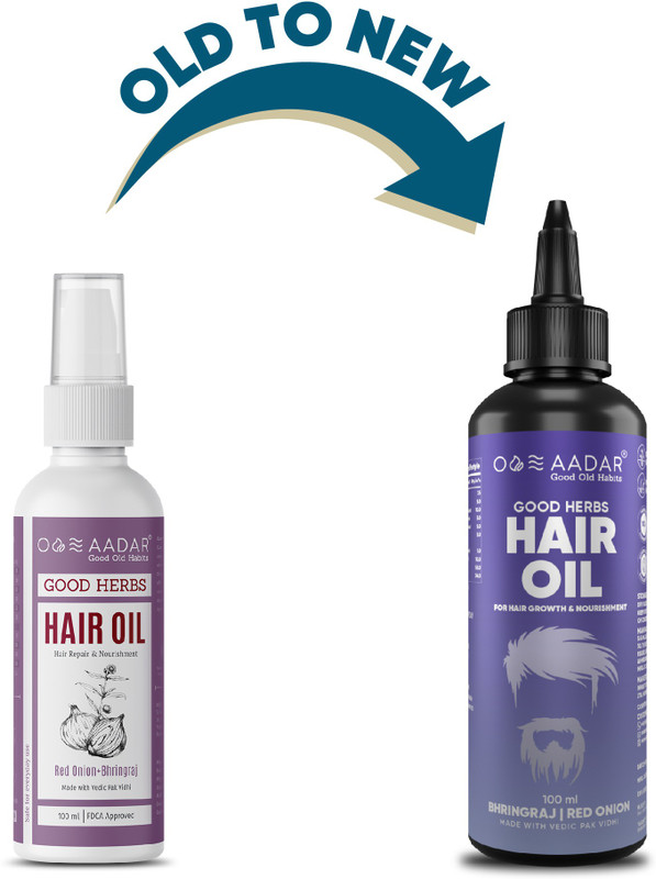 AADAR GOOD HERBS Hair Oil | Ayurvedic Hair Fall and Damage Control | Supports Hair Growth | Red Onion, Bhringraj, Hibiscus, Virgin Coconut | 100ml(100 ml)